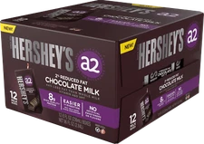 HERSHEY’S a2 Milk® Chocolate 2% Reduced Fat Milk Boxes, 8 oz, 12-Pack