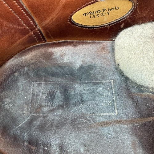 Edward Green Brown Leather Monk Strap Shoes Sz 9.5 Vintage - Picture 8 of 10