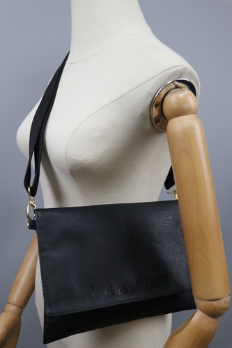 ZADIG&VOLTAIRE Parfum Authentic Black Faux Leather Crossbody Bag Size Small - Picture 4 of 14