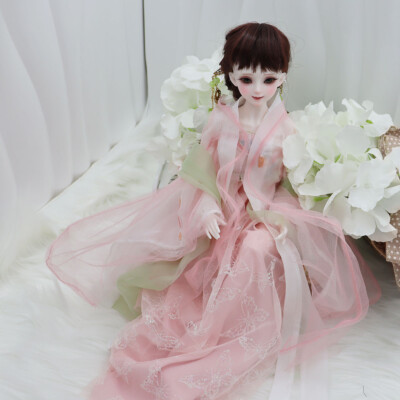 1/4 BJD SD Resin Ball Joint Dolls Girl Rapunzel Hanfu Full Set Face makeup Wig