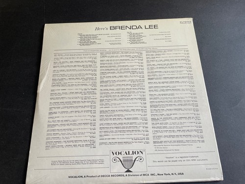 Here's Brenda Lee * 1967 LP * Vocalion Records * VL73795 ** SEALED - Picture 4 of 4