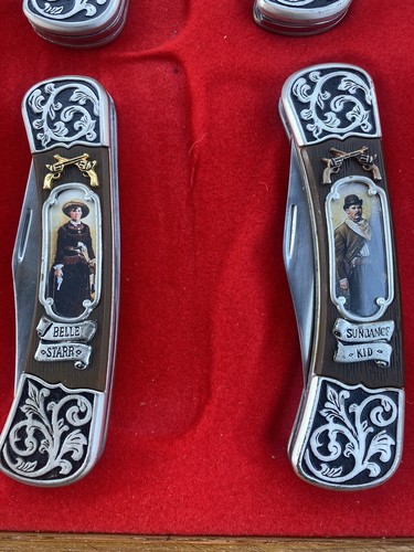 FRANKLIN MINT 12 WESTERN - COLLECTOR KNIFES With Case. - Picture 9 of 10