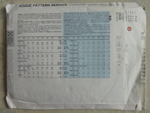 Vogue Ralph Lauren suit pattern 2356 - Sz 8-10 - New - Picture 2 of 4