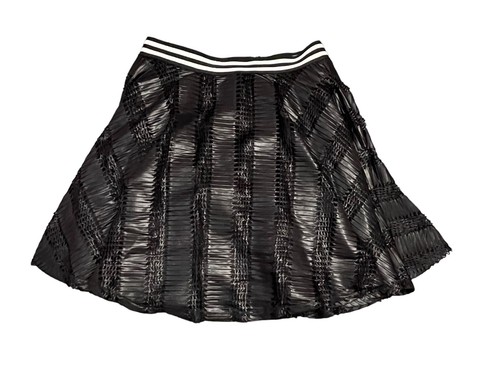 Minifalda BCBGeneration Talla 0 Negra Brillo Corte Láser Ojales Cremallera Trasera Nueva con Etiquetas - Imagen 8 de 10