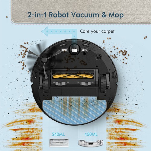 Yeedi Vac Hybrid 2-in-1 Saugroboter Wischfunktion Teppicherkennung 2500Pa APP EU - Bild 9 von 12