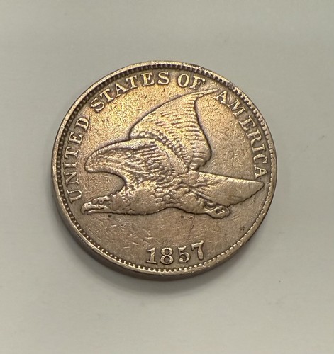 1857 Flying Eagle Cent Penny genau seltene frühe Art schöne Münze🔥 - Bild 2 von 4