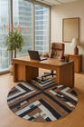 Handmade Cowhide Patchwork Round Rug | EXACT AS PICTURE 3 x 3 ft | FREE SHIPPING