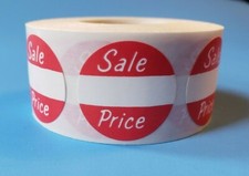 500 Self-Adhesive Sale Price 1" Round Retail Merchandise Red Label Sticker Tag