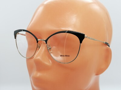 未使用級♡MIUMIU キャットアイサングラス VMU51P 50□22 140 Authentic Miu Miu VMU 50P 1AB-1O1 Cat Eye Glasses Frame for