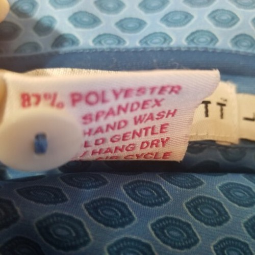 Gretchen Scott Laugh More Dress Large Blue White Boho Tiles 3/4 Sleeves Collar - Picture 17 of 24