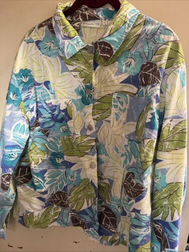 Lulu B Xl Shirt Hawian Blue