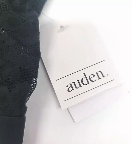 Auden Size Large Black Lace Lightly Lined Scoop Neck Pullover Bralette Wireless - Picture 2 of 8