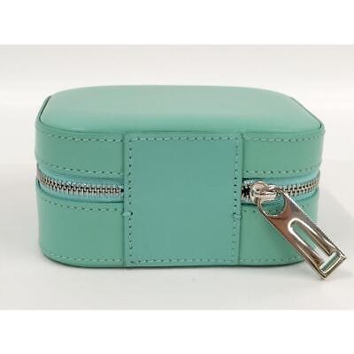 TIFFANY Jewelry Box leather round zip Accessory case Near Mint w/Box Storage bag TIFFANY Jewelry Box leather round zip Accessory case Near Mint w/Box Storage bag
