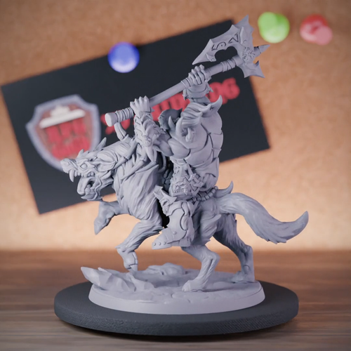 Worg Rider Miniature Orc Dungeons and Dragons Mini DnD 5e TTRPG Pathfinder - Video 1 of 1