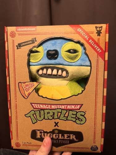 TMNT Fugglers Set OF 2 Funny Plushy Monsters Leonardo And Donatello Pizza - NEW - Picture 2 of 7