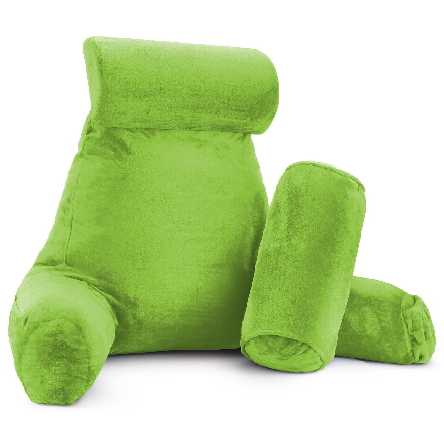 Large Soft Foam Reading & TV Relax Pillow + 2 Neck & Lumbar Pillows with Pockets - Picture 178 of 357