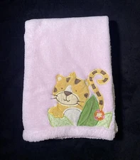 Kids Line Baby Blanket Orange Tiger Cub Pink Soft Plush Fleece Lovey 31"x38"