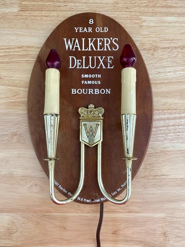 Vintage Walker's Deluxe Bourbon beleuchtete Wandleuchte Lampe Werbung - Bild 2 von 3