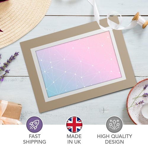 Greetings Card (Biege) - Pink Blue Triangle Pattern Abstract #16719 - 第 8/8 張圖片