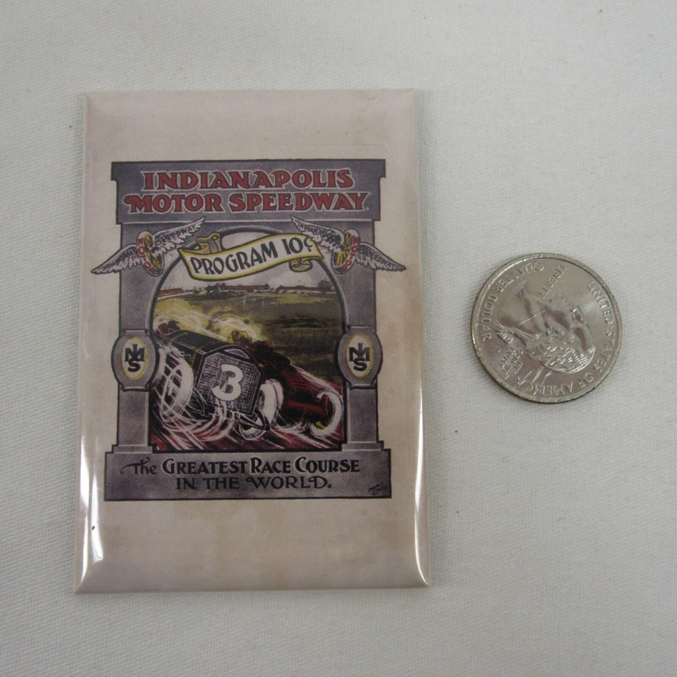 1911 年印第安纳波利斯 500 程序封面收藏磁铁 Ray Harroun Marmon 黄蜂 — 第 3/4 张图片