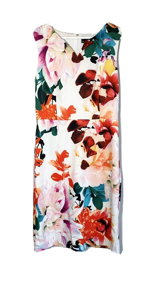NUEVO Vestido Vaina Chetta B Elastizado Estampado Floral Para Mujer Talla 2 Foto 4 de 4