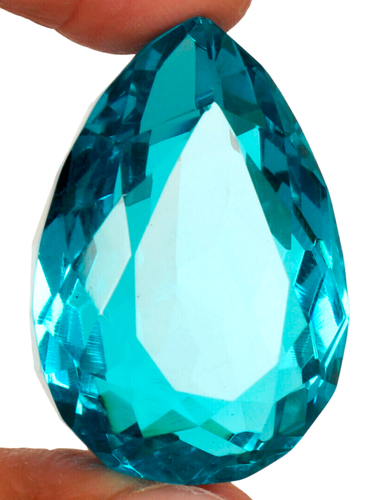Large Beautiful Swiss Blue Topaz 144 Ct. Pear Cut Loose Gemstone Gift for Women - Picture 2 of 5