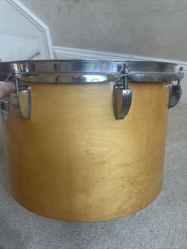 Vintage Pointy Blue Olive Badge era 70s Ludwig Thermogloss 14” x 10” Tom Drum - Picture 3 of 12