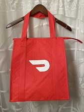 DoorDash Insulated Food Delivery Tote Bag Red Zip Closure 13x15x9.5”