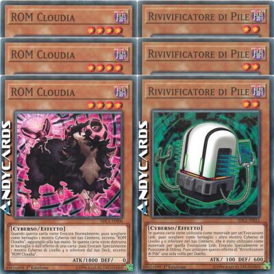 3x CLOUDIA ROM +3x BATTERIEBELEBUNG   Common SDCL IT006 SDCL IT011 Yugioh