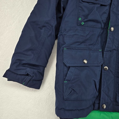 Lands’ End Boys Grow-A-Long Down Winter Jacket Blue Size Small (8) Hood - Picture 3 of 16