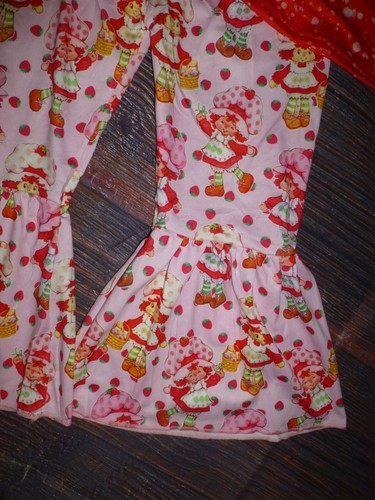 NEW Boutique Strawberry Shortcake Girls Bell Bottom Outfit Set - Picture 7 of 17