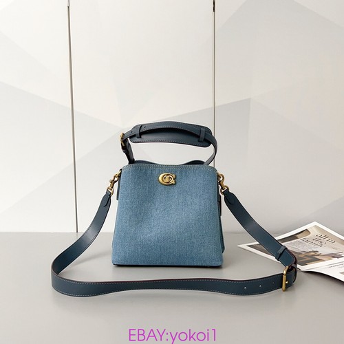 NWT COACH CS241 Denim Bucket Bag Willow Brass Indigo Color Women's Unused