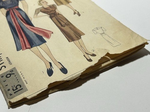 30s Simplicity 2795 Muster Square-Neck KLEID Größe 14 Brustumfang 32" Hüfte 35" LESEN - Bild 12 von 13