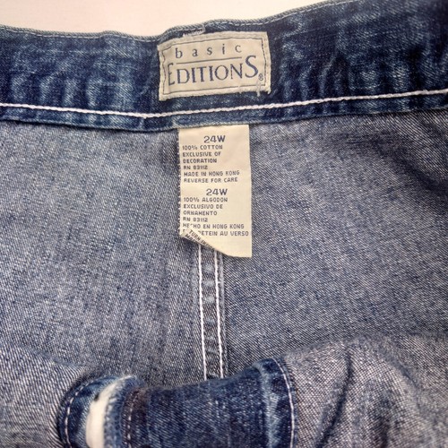 Vintage Basic Additions Denim Plus Size Skort Blue 100% Cotton Shorts Skirt 24W - Picture 5 of 7