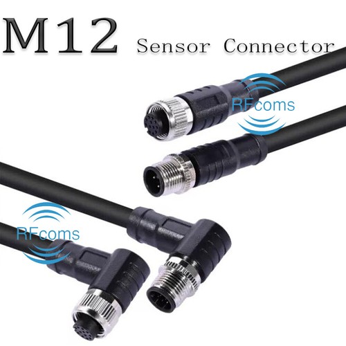 M12 Sensor Connector Cable Waterproof 3 4 5 6 12 P 8 Pin Aviation Socket Cables - Picture 1 of 12