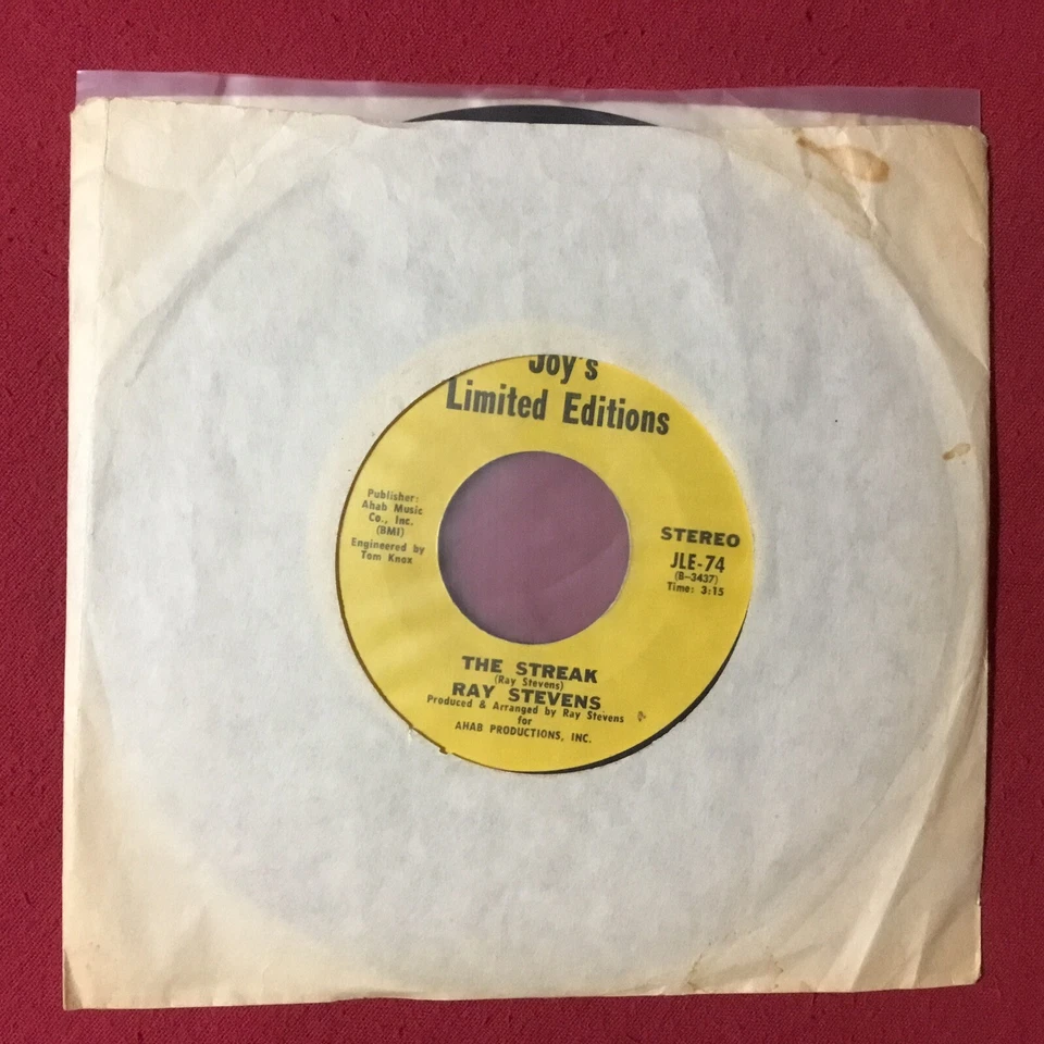 Ray Stevens – The Streak *1974: Vinyl, 7", 45 RPM, Single Sided #JLE-74 - Image 2 of 3