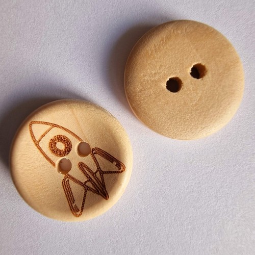 WOODEN CHILDREN'S BUTTONS - 15mm, 20mm, DINOSAUR, ROCKET, UNICORN, BOY, GIRL - Picture 21 of 29