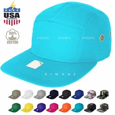 5 Panel Hat Cap Floral Leather Hip hop Snapback Skate Camp Army Blank Plain Brim