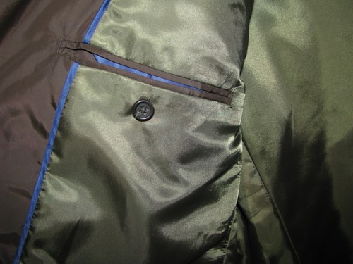 Chaps Quilted Jacket Blazer Brown/Olive Coat Jacket corduroy collar Size 42 R - Picture 12 of 16