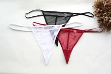 Women Sexy Thong Solid Mesh T-back Underwear Lady G-string Plus Panties XL-2X-4X