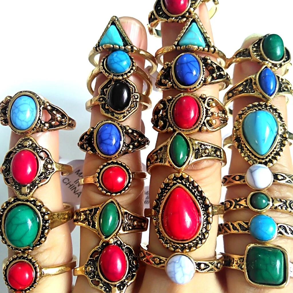 Vintage rhinestone rings deals