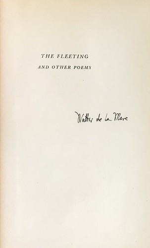 WALTER DE LA MARE " MOTLEY " & " THE FLEETING " 2 SIGNED 1ST EDS 1918/1933 HC VG - Picture 3 of 3