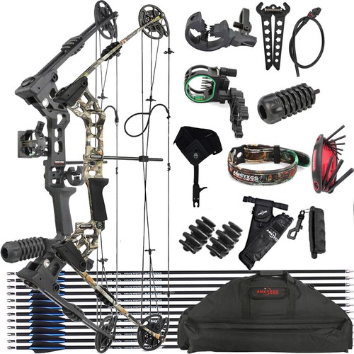 Bogenschießen Compoundbogen Set 20-70lbs Adjustable 320FPS Pfeile Shoot RH LH  - Picture 1 of 21