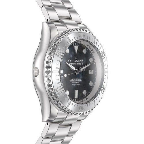 Oceaneva™ Men's Deep Marine Explorer III 3000M Watch Gray Mother Of Pearl - Picture 9 of 14