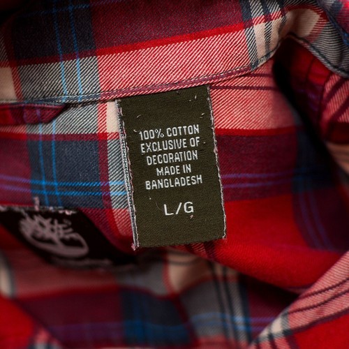 Timberland Men's 2 Chest Pocket Western Shirt Large Button Up Long Sleeve Plaid - Picture 5 of 6