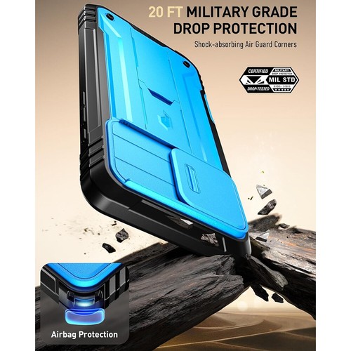 For Apple iPhone 16 Case Built-in Screen With Kickstand Shockproof Cover Blue - 第 7/9 張圖片