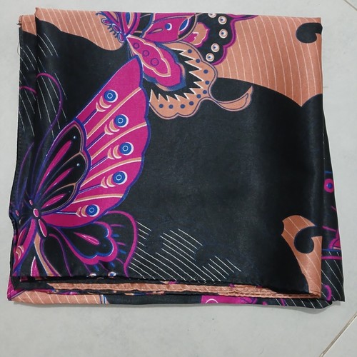 Piezas Accesorios Bufanda Poliéster Cuadrada Púrpura Negra Estampado Mariposas 35"x35" - Imagen 9 de 10