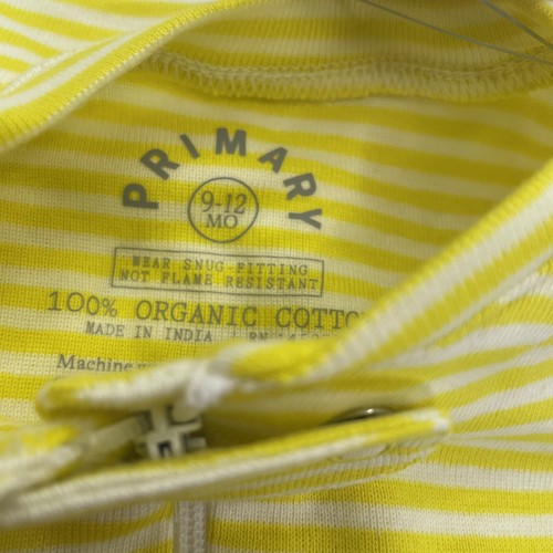 Pijama primario orgánico a rayas mini patas con cremallera sol marfil 9-12M - Imagen 9 de 15