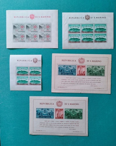Foglietti San Marino 1945 1961 1962