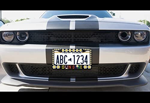 NOCITUN Sunflower License Plate Frame Quality Metal Aluminum Yellow Sunflowers Car Cover Tag Holder Frames With 2 Holes And Screws 12 X 6 Inch - View #6